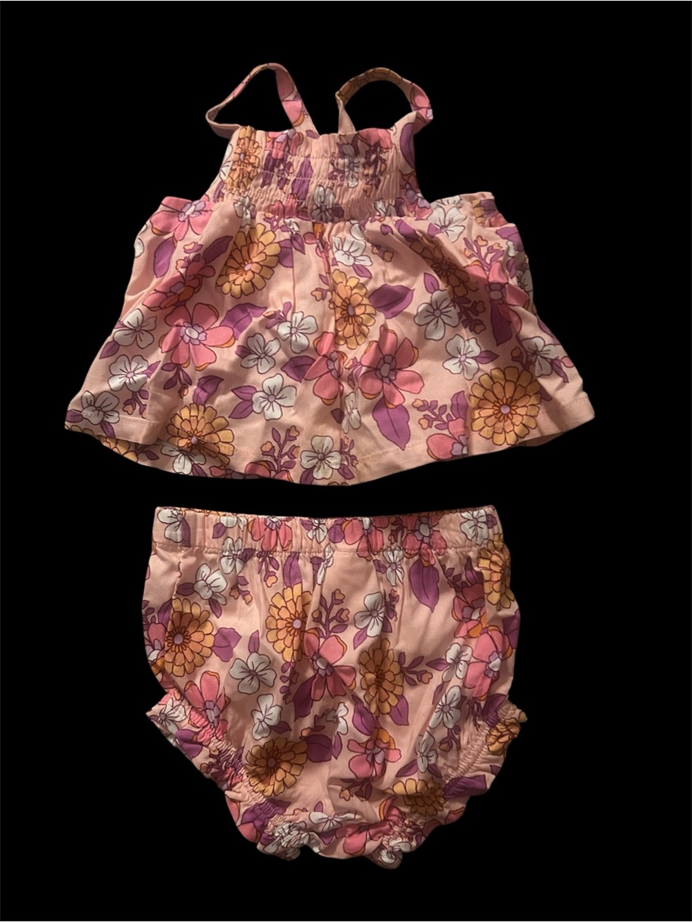 Cat & Jack Pink Floral Tank Top & Bloomers Set 3-6 mo